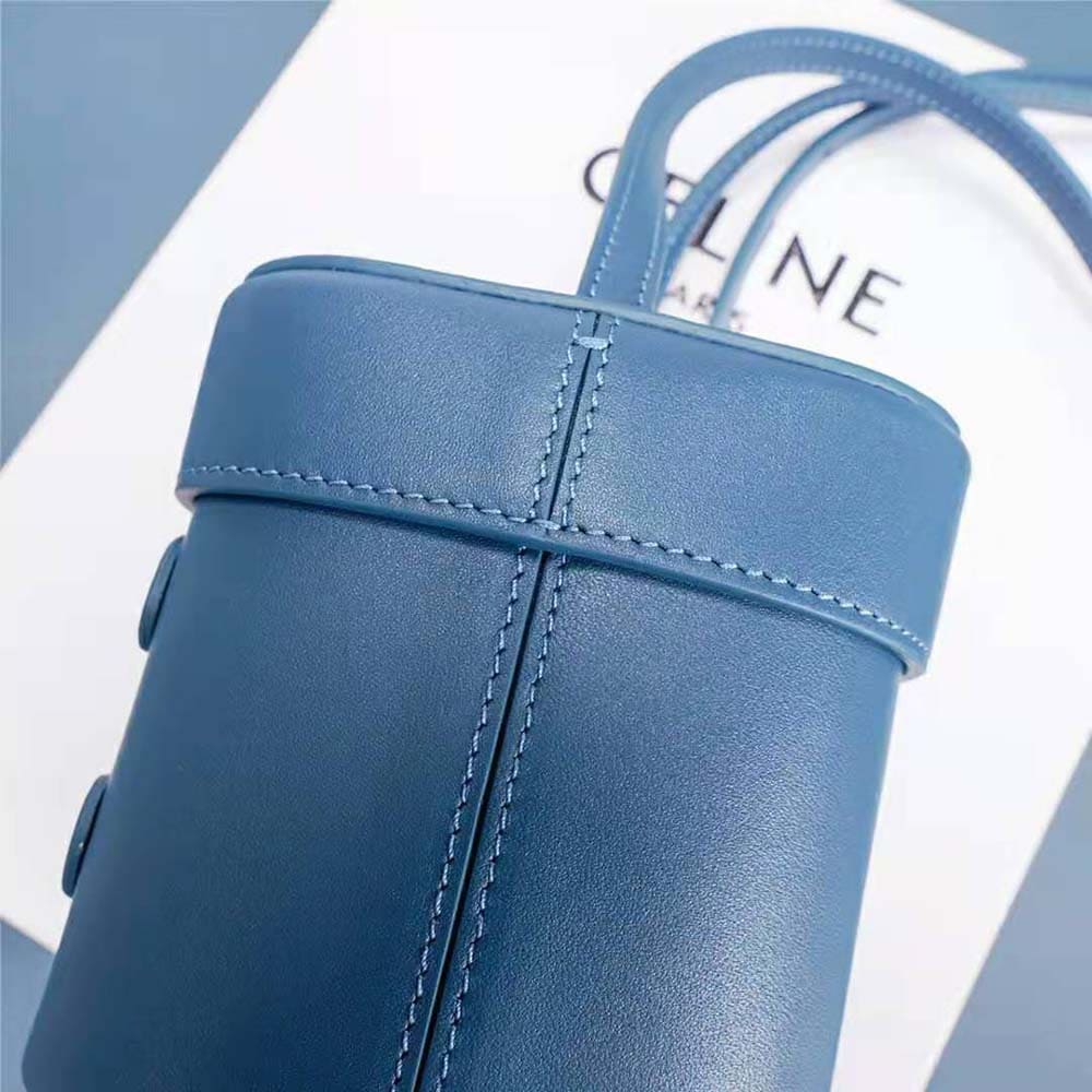TÚI Celine Women Small Box Cuir Triomphe in Smooth Calfskin-Blue