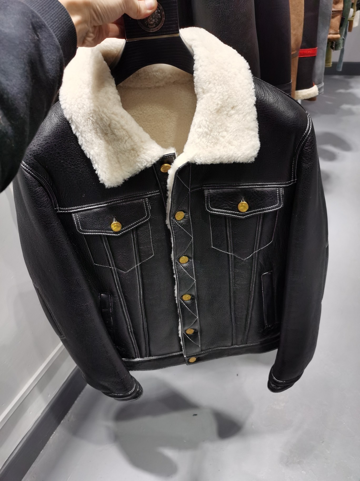 ÁO LOUIS VUITTON LEATHER JACKET LÓT LÔNG