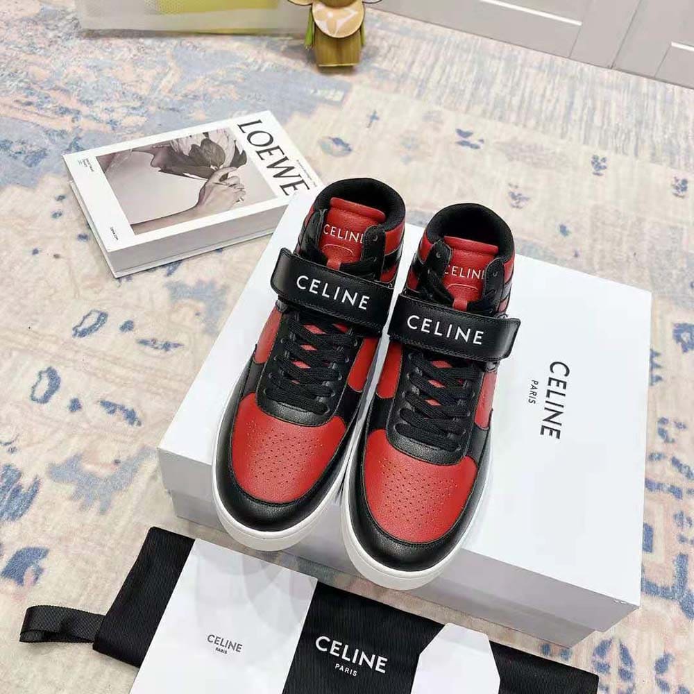 GIÀY CELINE High Sneaker with Scratch in Calfskin-Black