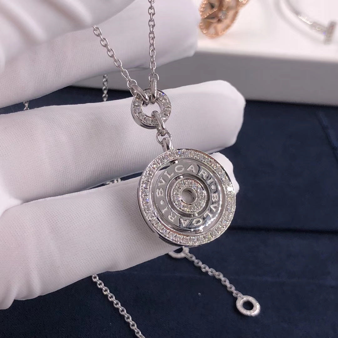 DÂY CHUYỀN VÀNG TRẮNG BVLGARI Cerchi Astrale Diamond 18K Rose Gold Necklace