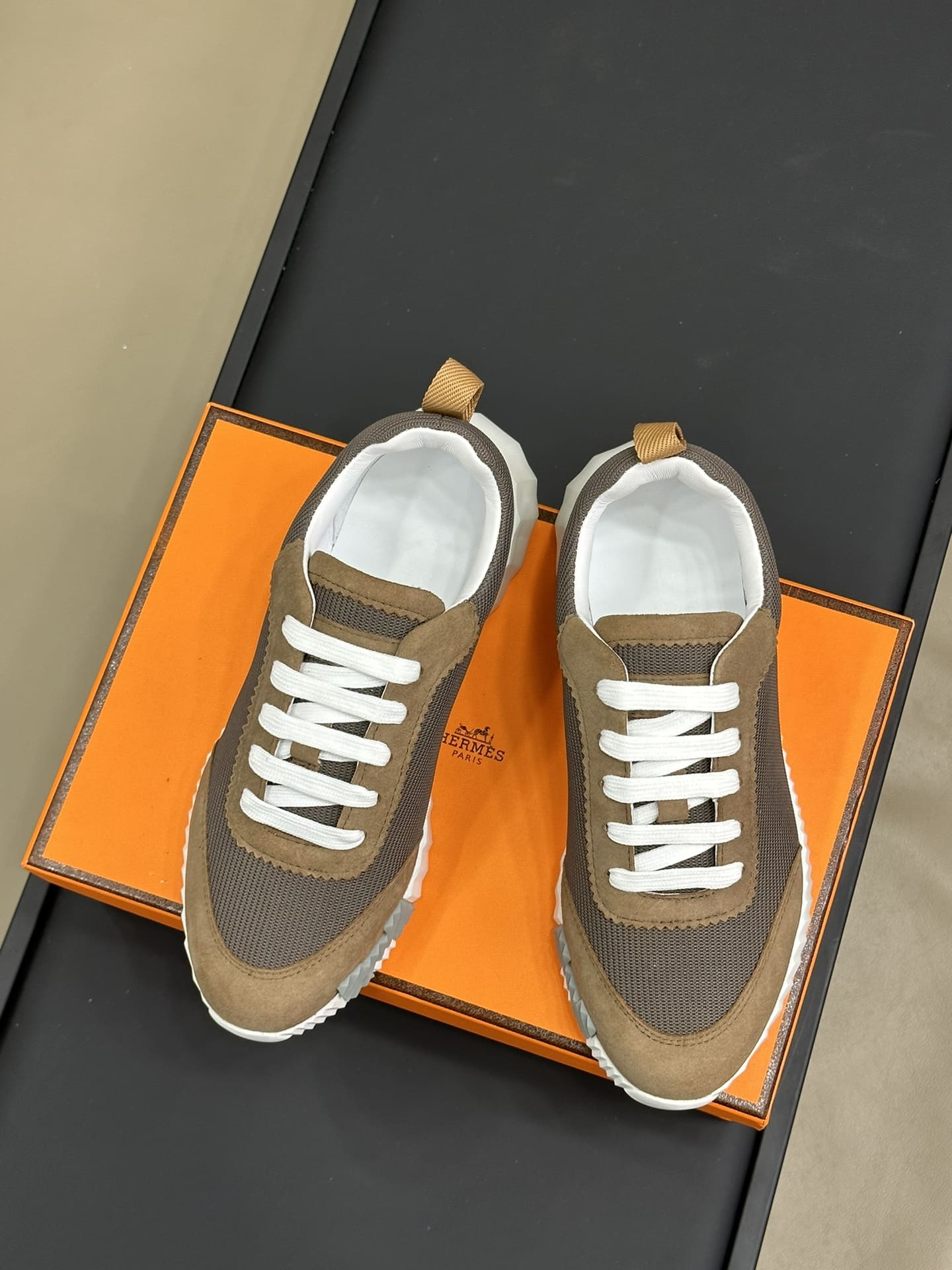 GIÀY HERMES BOUNCING SNEAKER LOW SPORTS BROWN
