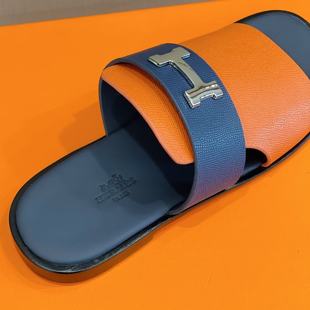 DÉP HERMES ARLES MULE ORANGE BLUE SANDAL AAA