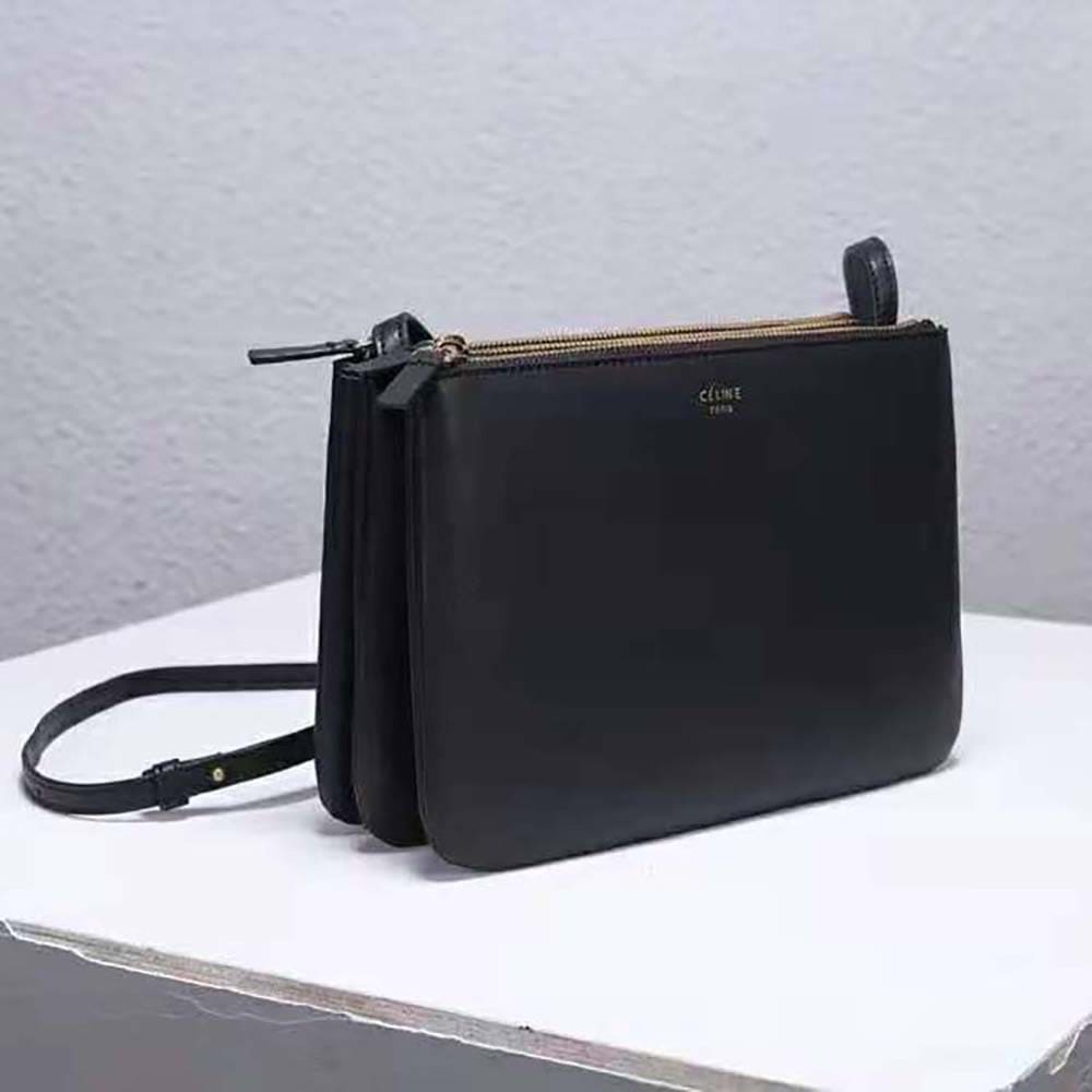 TÚI Celine Women Large Trio Bag in Smooth Lambskin-Black