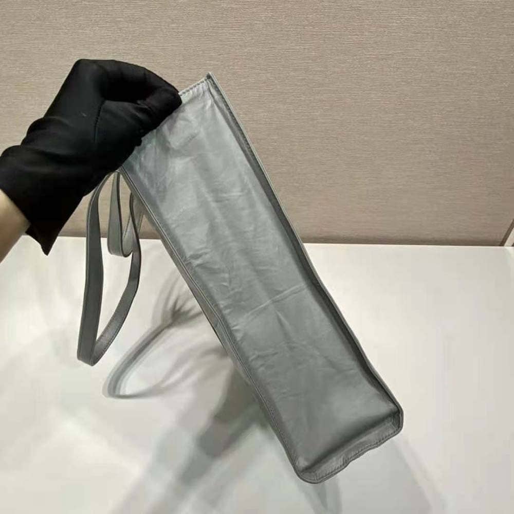 TÚI Prada Women Small Antique Nappa Leather Tote-Gray