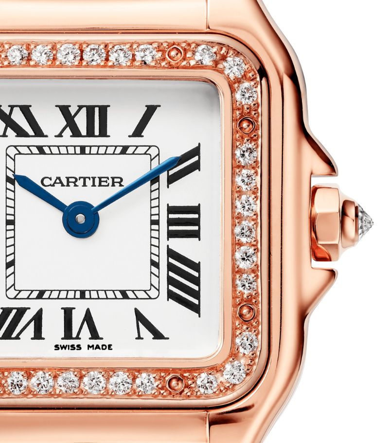 Đồng hồ CARTIER  Small Rose Gold and Diamond Panthère de Cartier Watch 22mm mặt số màu trắng