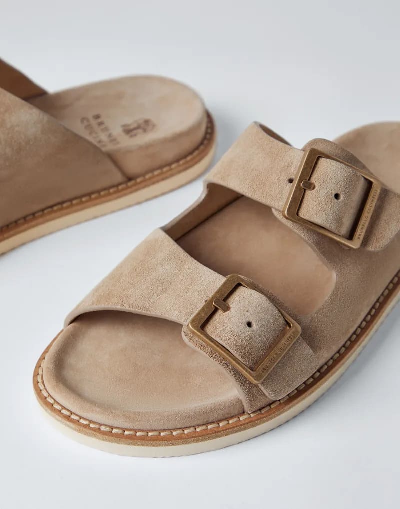 DÉP SLIDE BRUNELLO CUCINELLI SUEDE SHOES AAA DA LỘN