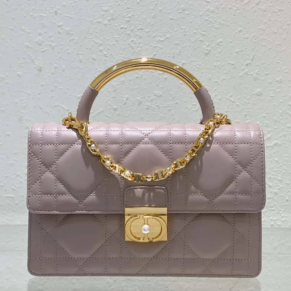 TÚI Dior Ange Bag Trench Beige Macrocannage Lambskin cho nữ cỡ trung