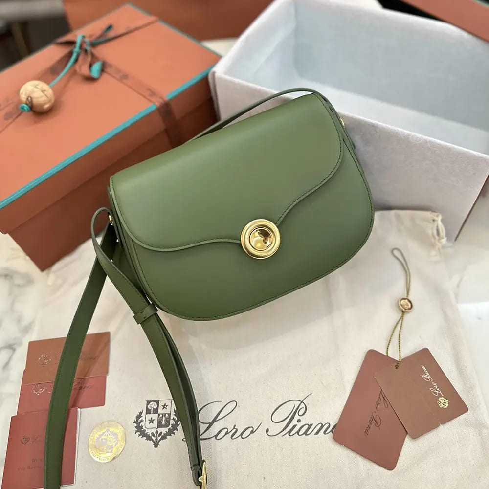 TÚI LORO PIANA Women Mini Ghiera Bag-Dark Green