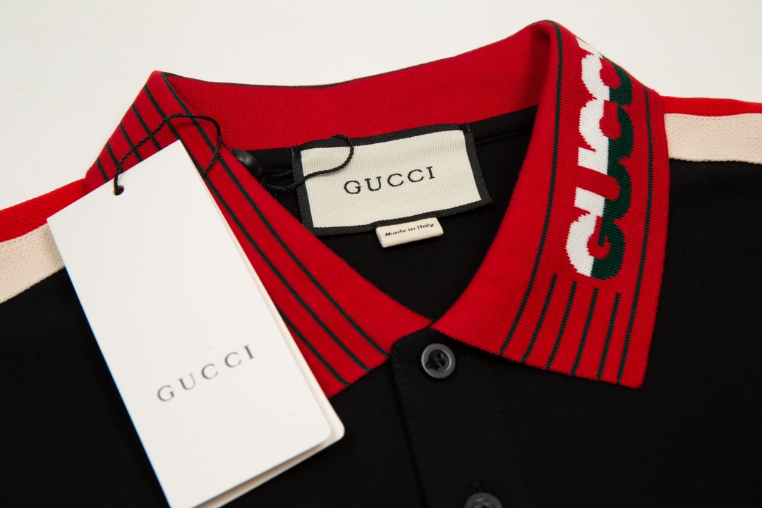 ÁO GUCCI Collar Logo Polo-Shirt