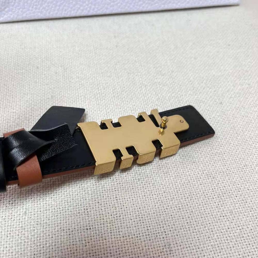 DÂY LƯNG Dior Women D-Fence Reversible Belt Black and Latte Smooth Calfskin 30 MM