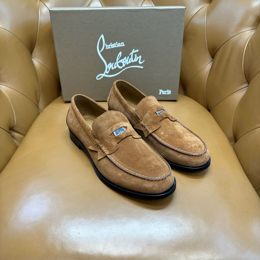 GIÀY CHRISTIAN LOUBOUTIN SUEDE LOAFER HIGH TOP QUALITY SHOES AAA