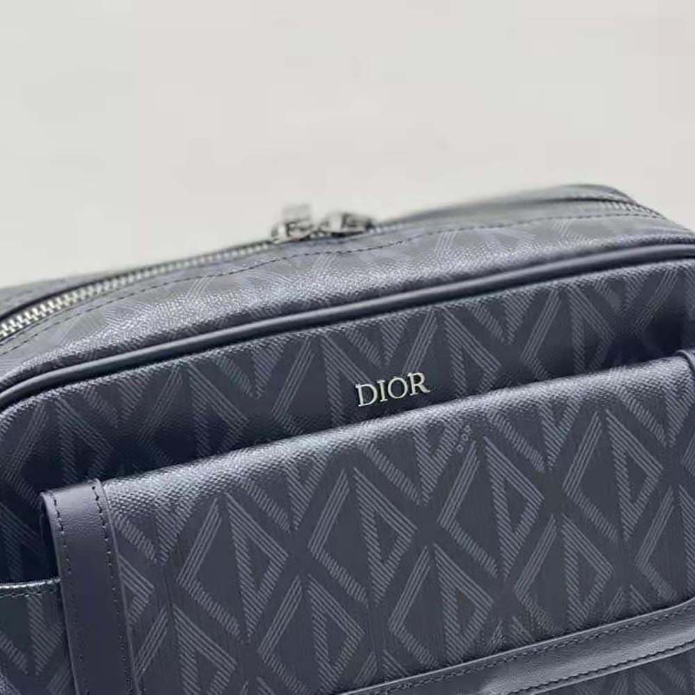 TÚI Dior Men Hit the Road Messenger Pouch Black CD Diamond Canvas and Smooth Calfskin