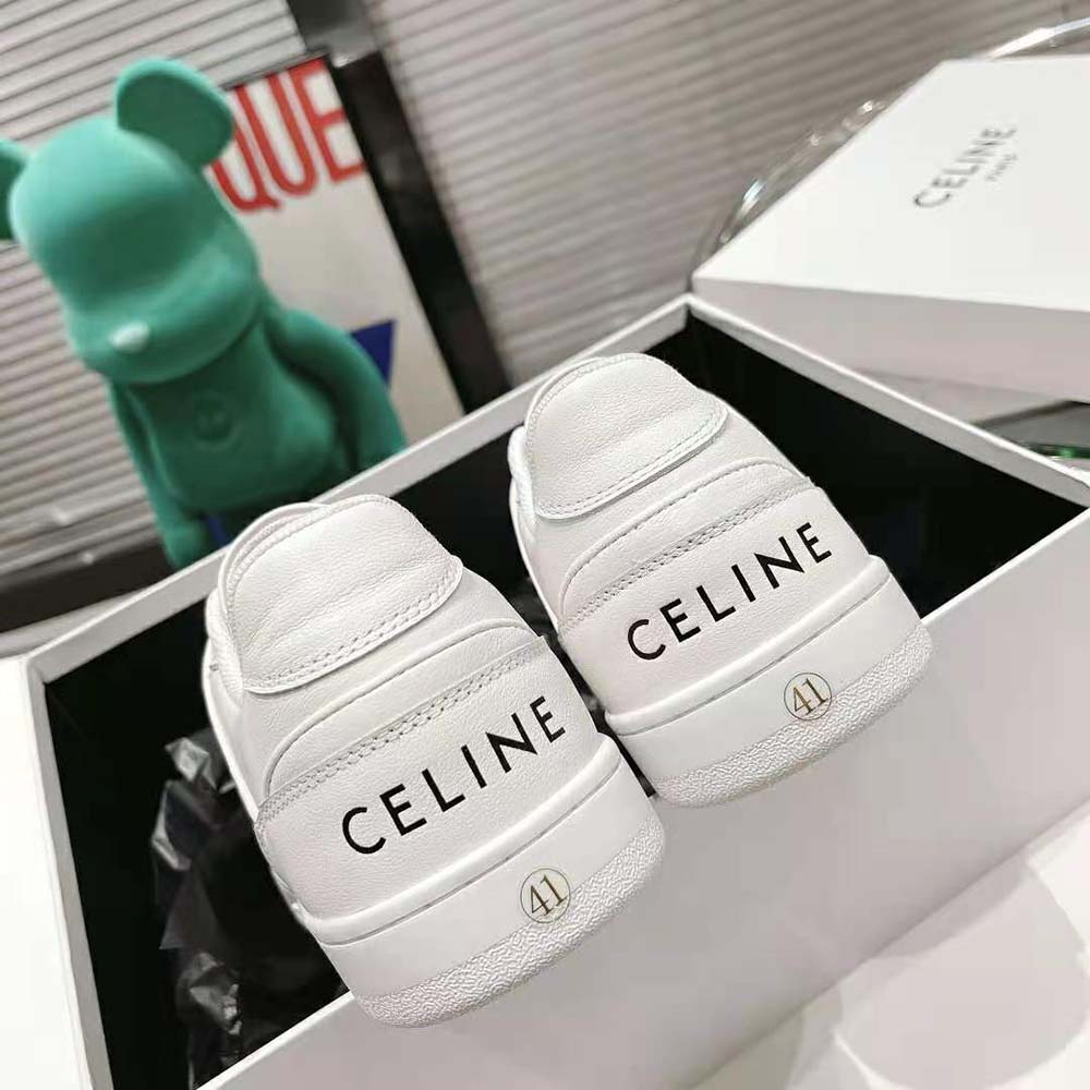 GIÀY CELINE Trainer Low Lace-up Sneaker in Calfskin-White
