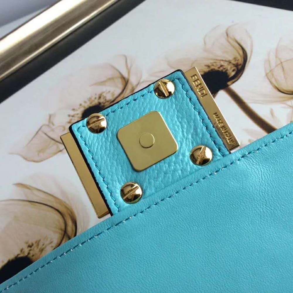 TÚI Fendi Women Iconic Baguette Leather Bag in Mini Size-Aqua