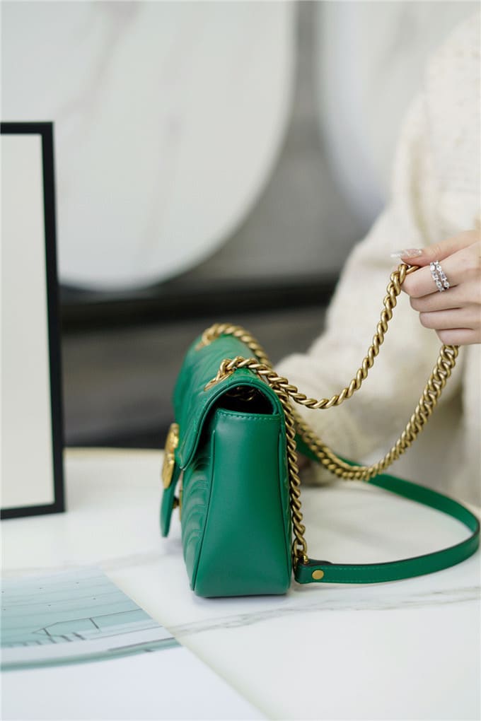 TÚI Gucci Marmont small matelasse shoulder bag green Top Quality