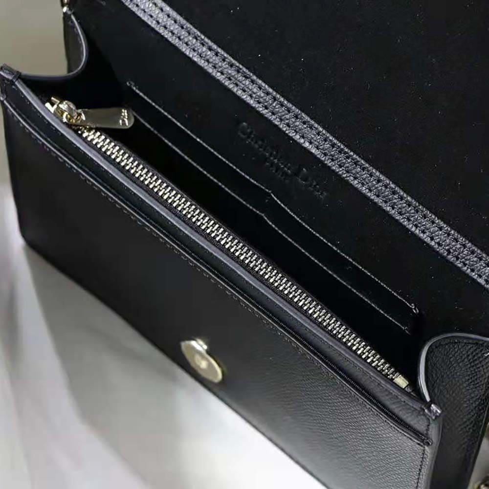 TÚI Dior Women 30 Montaigne 2-in-1 Pouch Stone Grained Calfskin-Black