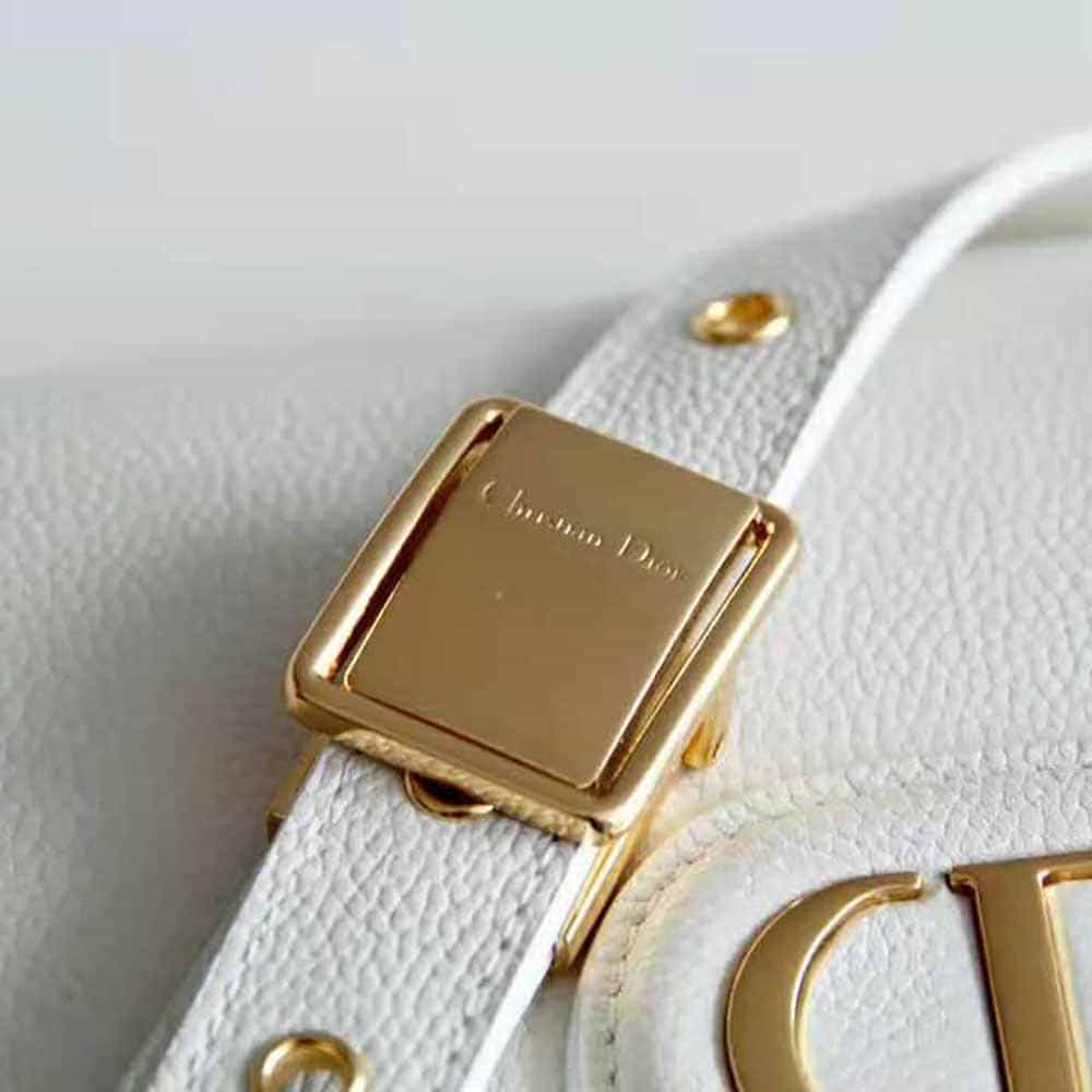 TÚI Dior Women Medium Dior Bobby Bag Grained Calfskin with Whipstitched Seams-White Top Quality