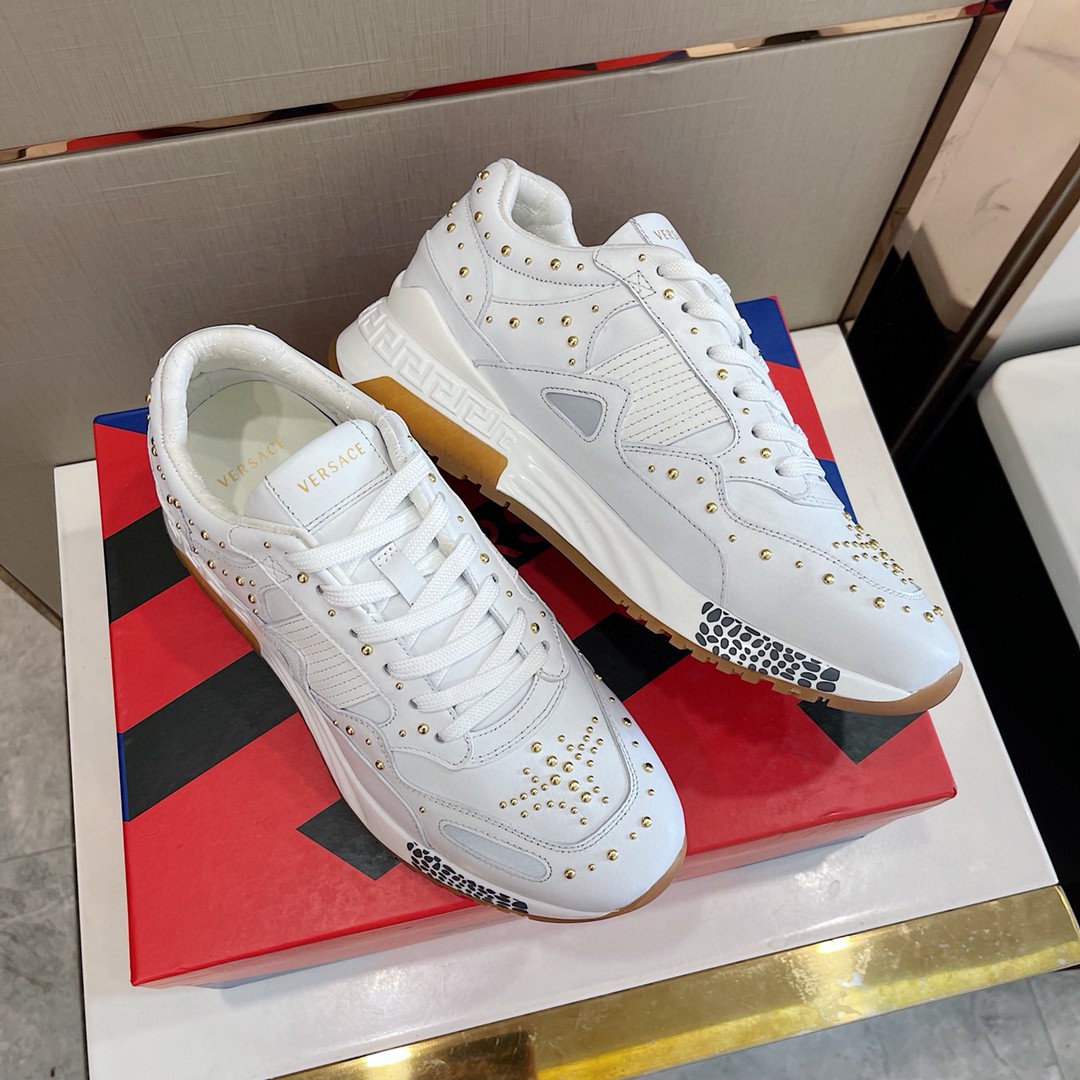 GIÀY VERSACE STUDD LEATHER SNEAKER SHOES AAA