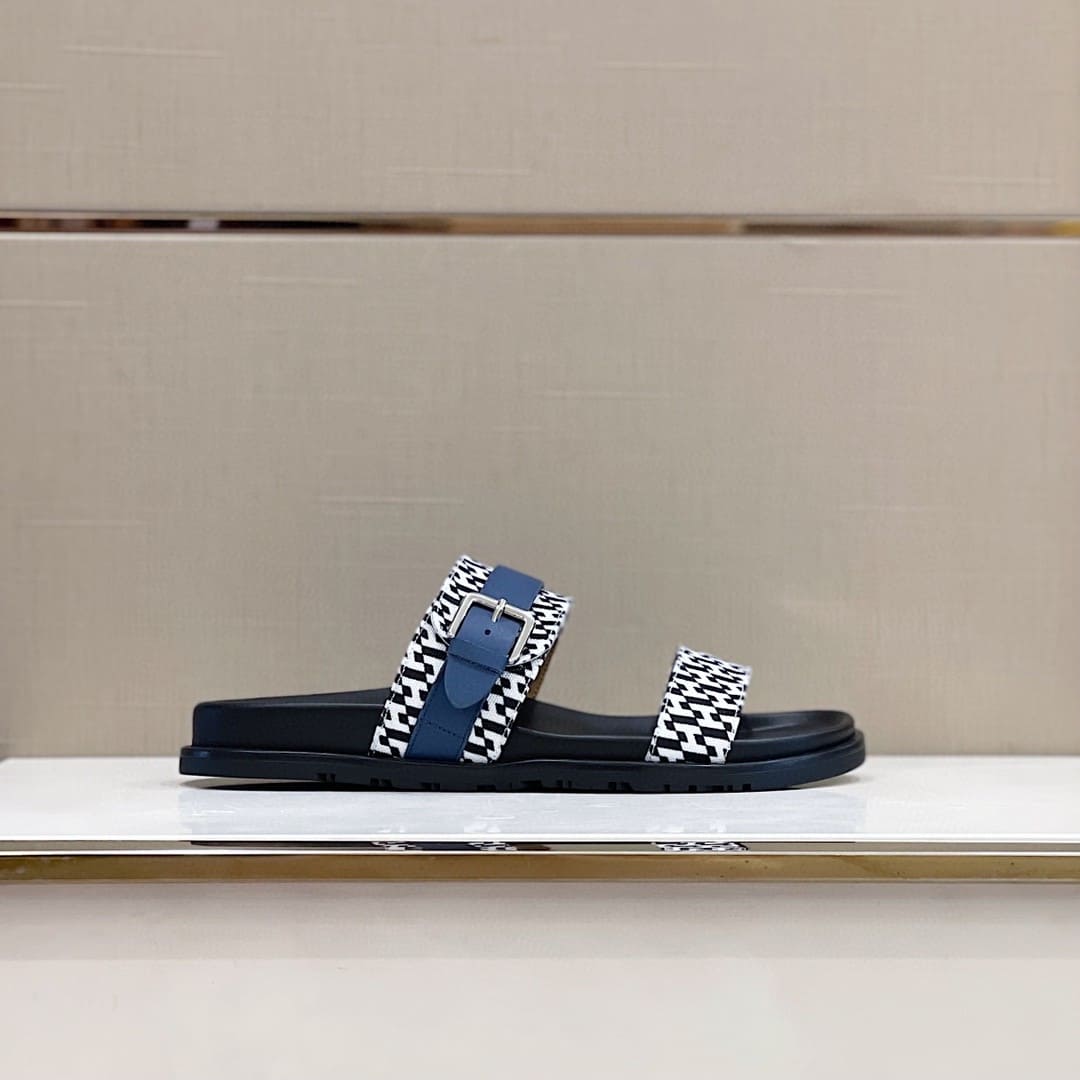 DÉP HERMES BLUE H SANDAL AAA