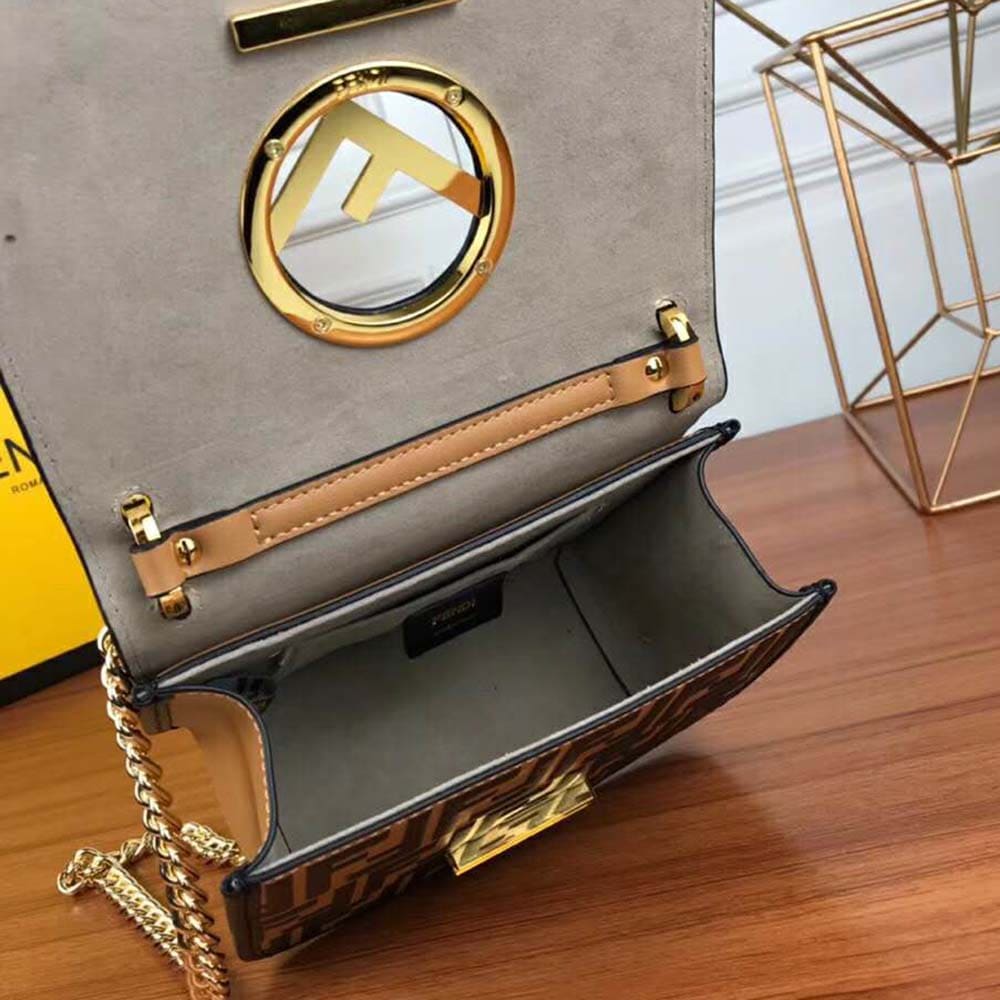 TÚI Fendi Women KAN I F Small Black Leather Mini-Bag in Calf