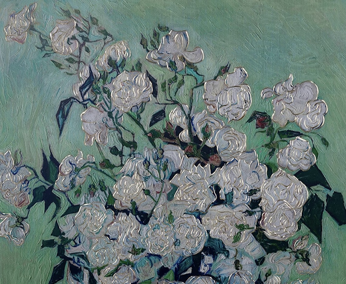 TRANH ĐỒNG BÌNH HOA HỒNG CỦA DANH HỌA VINCENT VAN GOGH