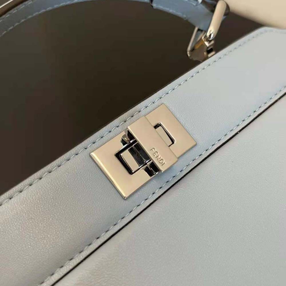 TÚI Fendi Women Peekaboo ISeeU Petite Light Blue Padded Nappa Leather Bag