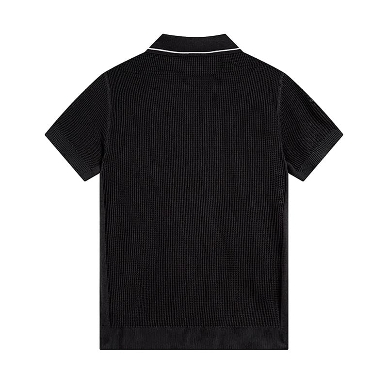 ÁO PRADA POLO SHIRT MESH MÀU ĐEN UNISEX