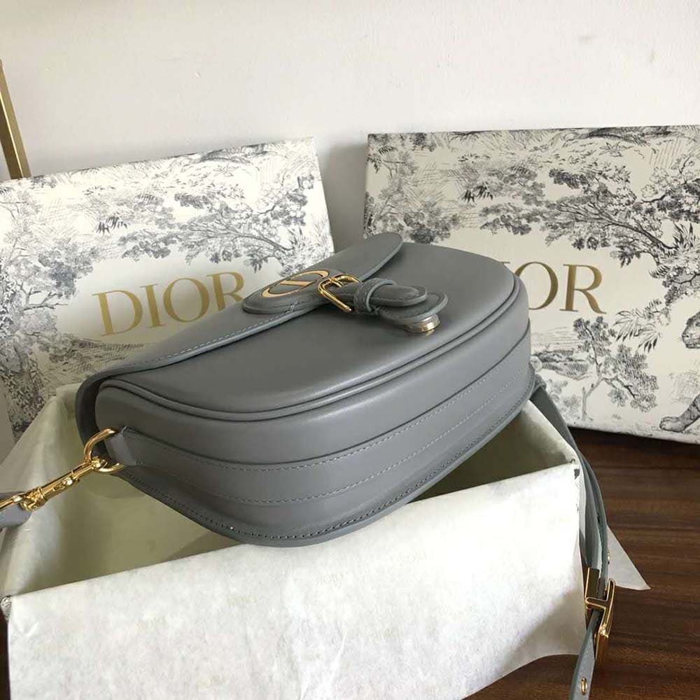 TÚI Dior Women Medium Dior Bobby Bag Denim Box Calfskin-Silver Top Quality