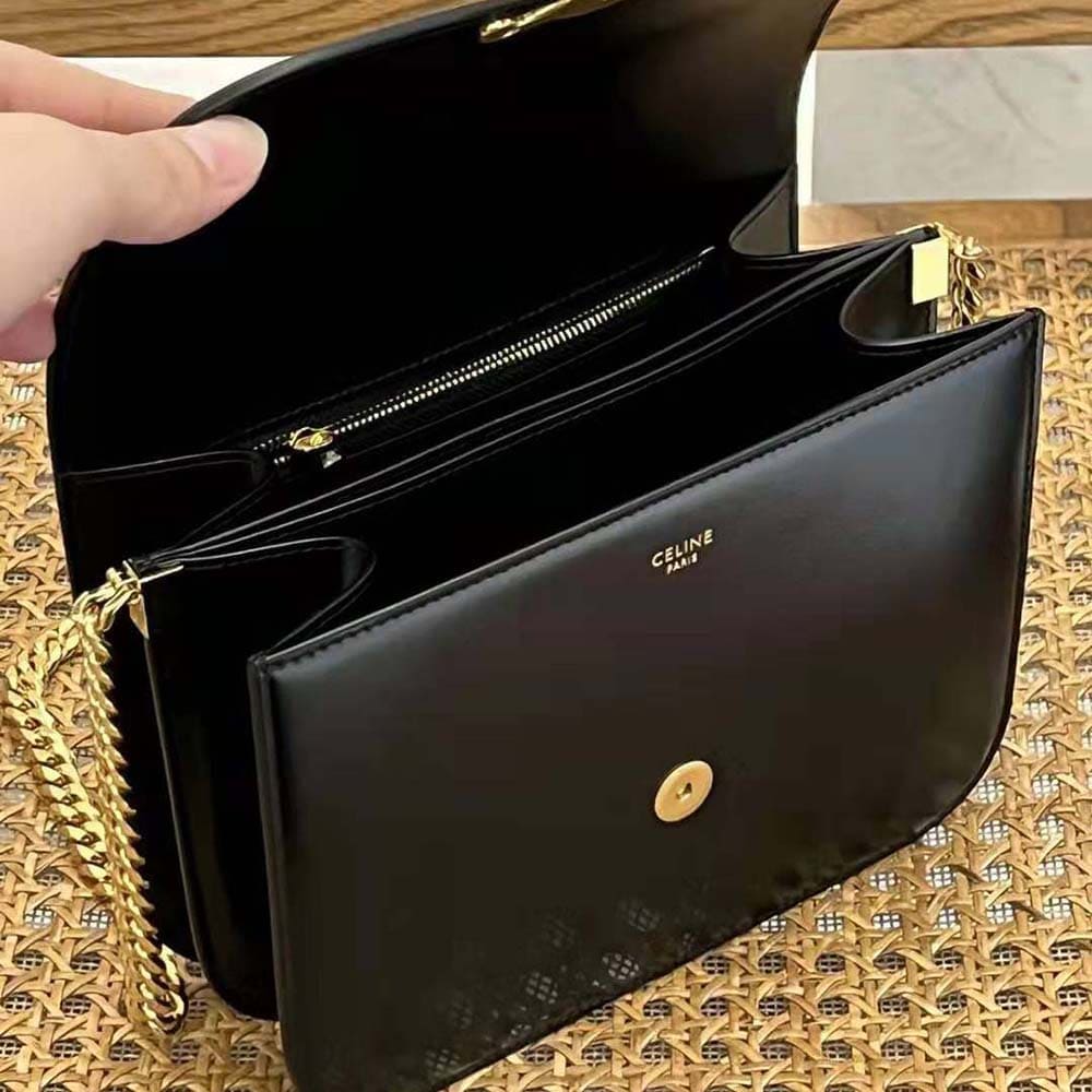 TÚI Celine Women Teen Triomphe Bag in Shiny Calfskin