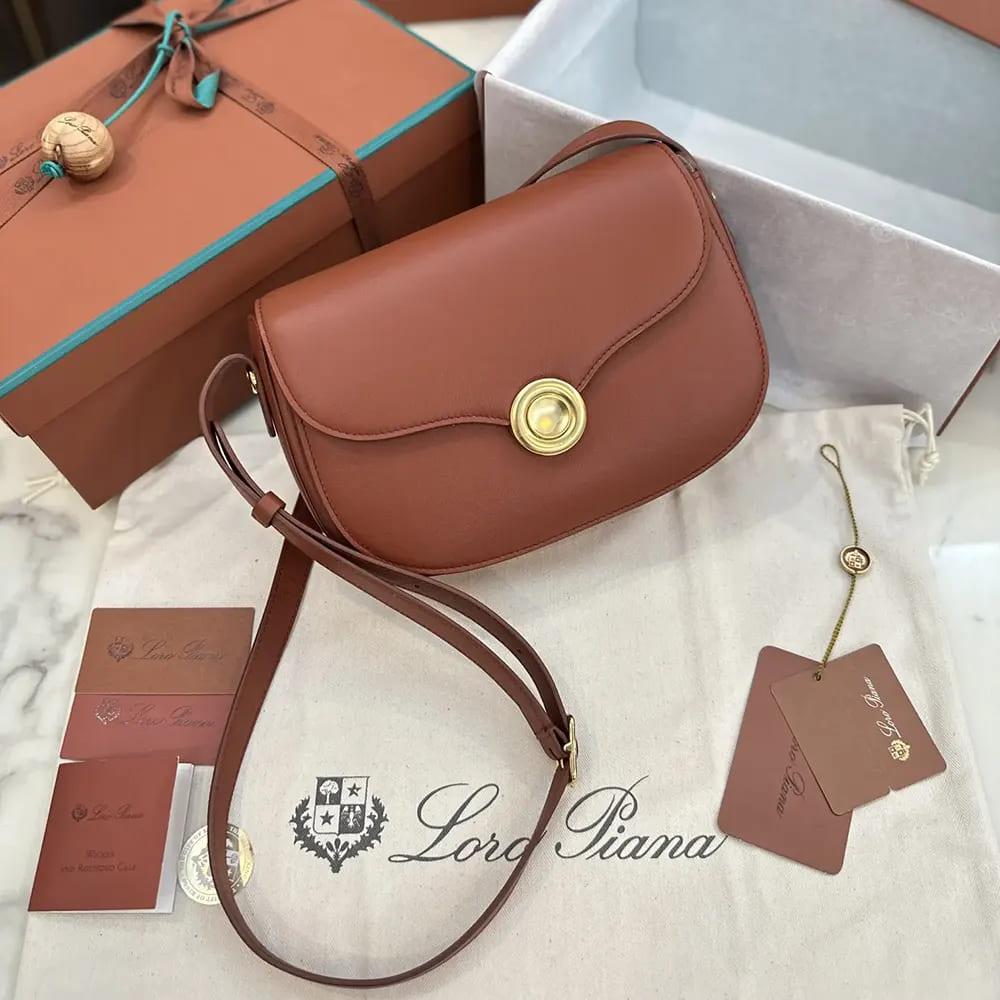 TÚI LORO PIANA Women Mini Ghiera Bag-Brown