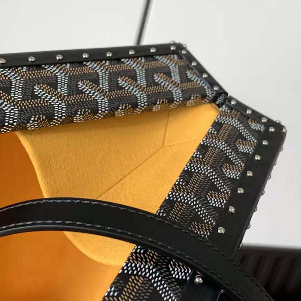 TÚI Goyard Women Sac Malle Grand Hôtel in Goyardine Canvas & Clamecy Calfskin-Black