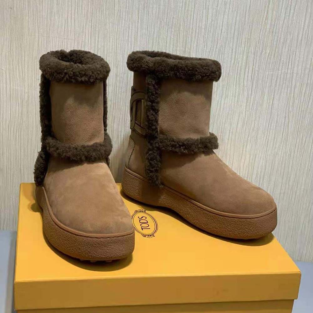 GIÀY TODS Unisex Tod’s W. G. Ankle Boots in Suede-Brown