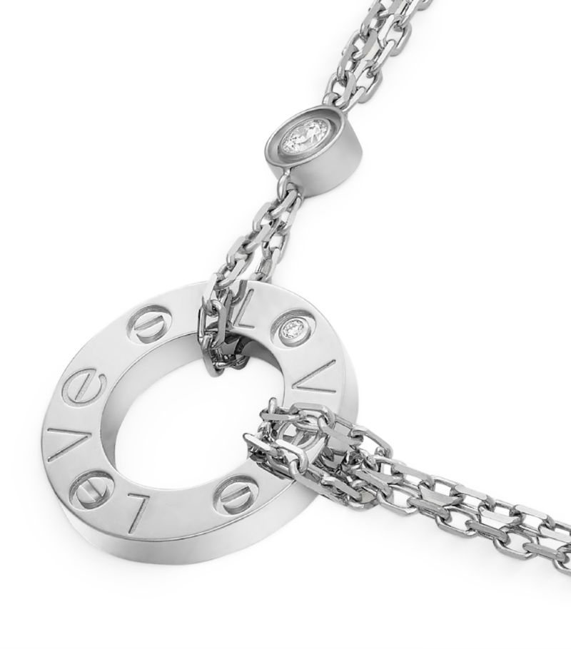 Vòng cổ CARTIER White Gold and Diamond LOVE Necklace vàng trắng 18K
