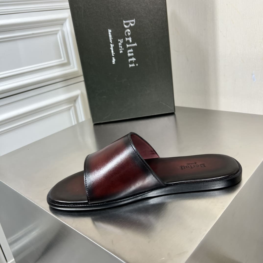 DÉP BERLUTI PATINA LEATHER SLIPPER