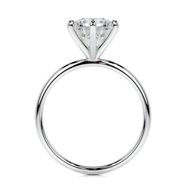 Nhẫn kim cương nhân tạo hình tròn vàng trắng 18K