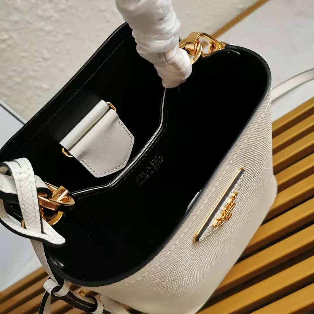 TÚI Prada Women Small Saffiano Leather Prada Panier Bag-White