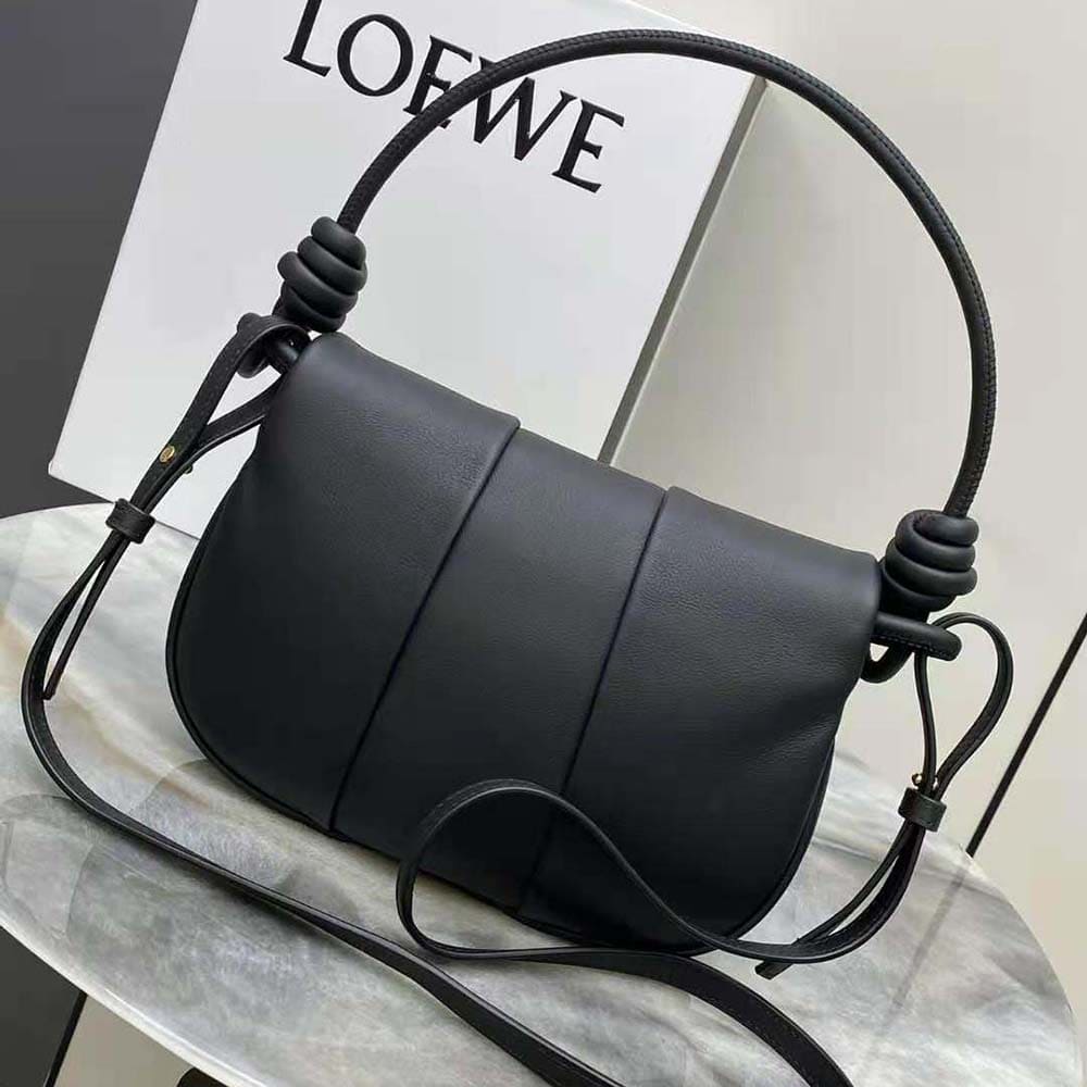 TÚI LOEWE Paseo Satchel bằng da bê Nappa màu đen