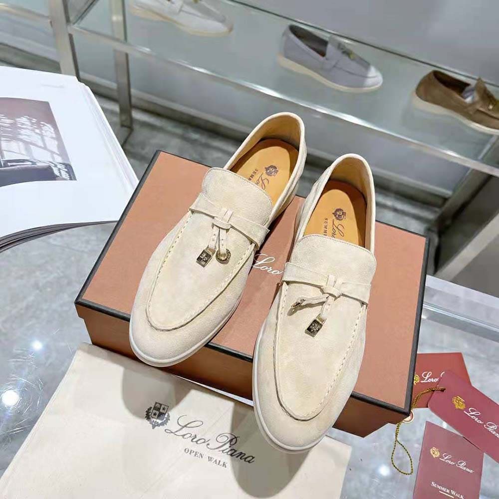 GIÀY LORO PIANA Unisex Summer Charms Walk Loafers-Brown TOP QUALITY SHOES AAA