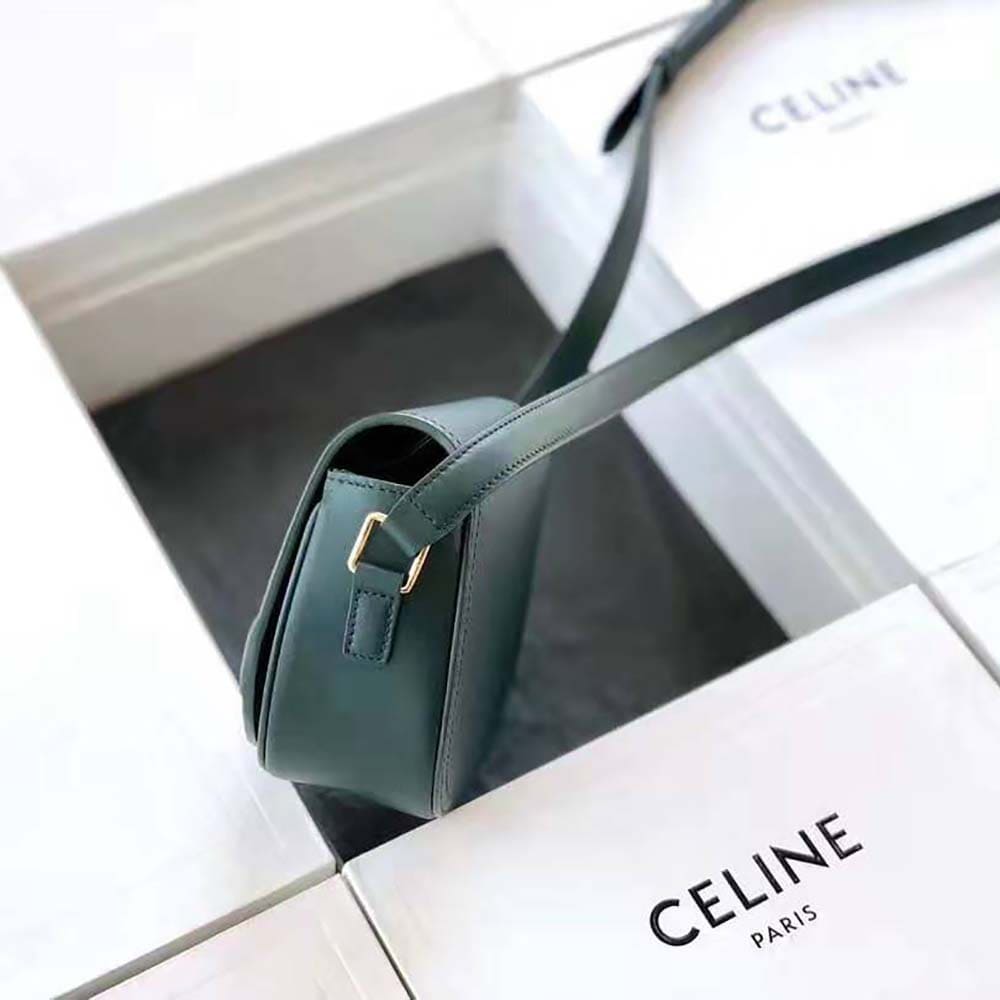 TÚI Celine Women Small Crecy Bag in Satinated Calfskin-Green
