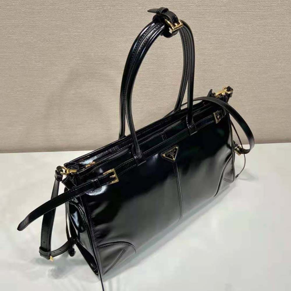 TÚI Prada Women Large Leather Handbag-Black
