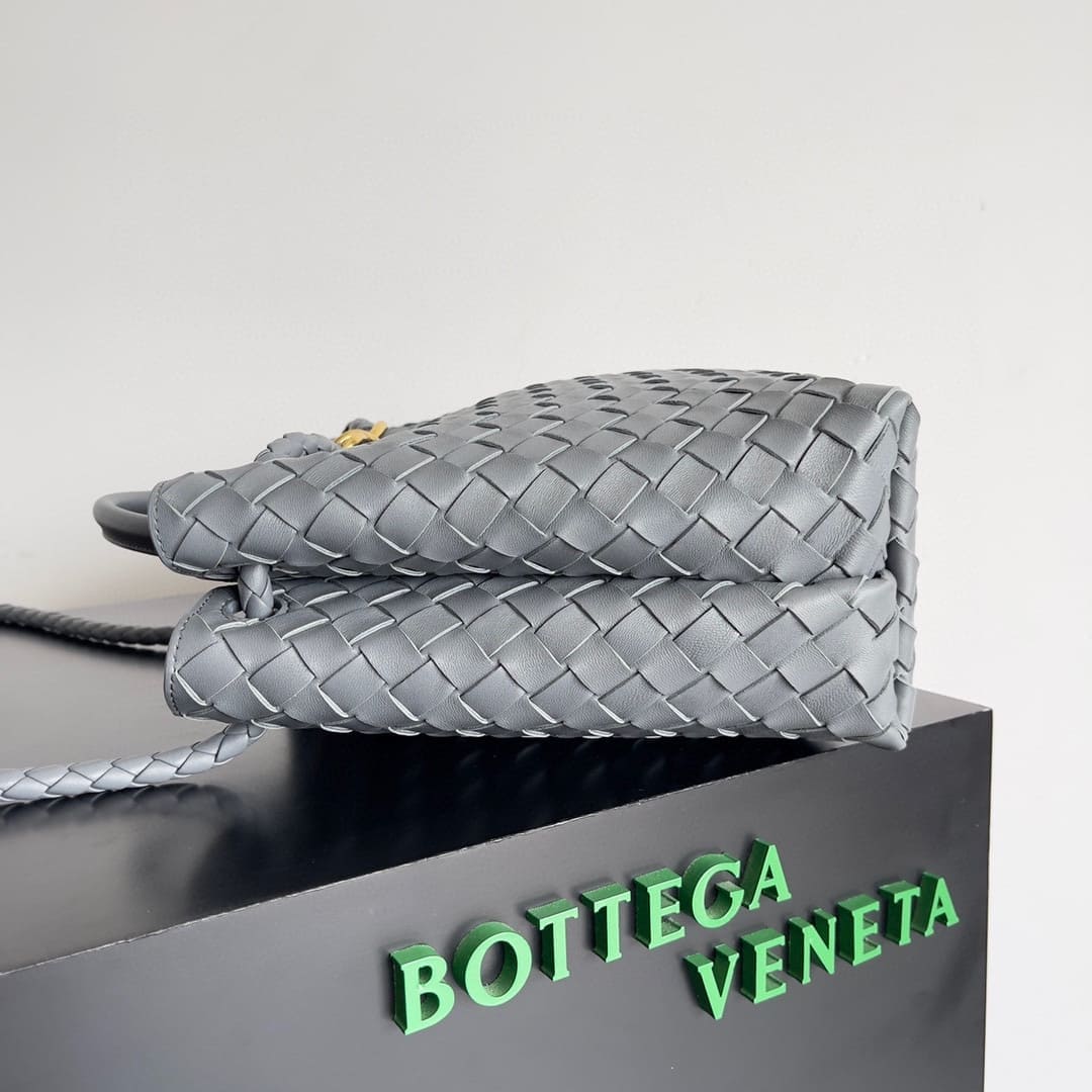 TÚI Bottega Veneta Women Small Andiamo in Lambskin Leather-Grey