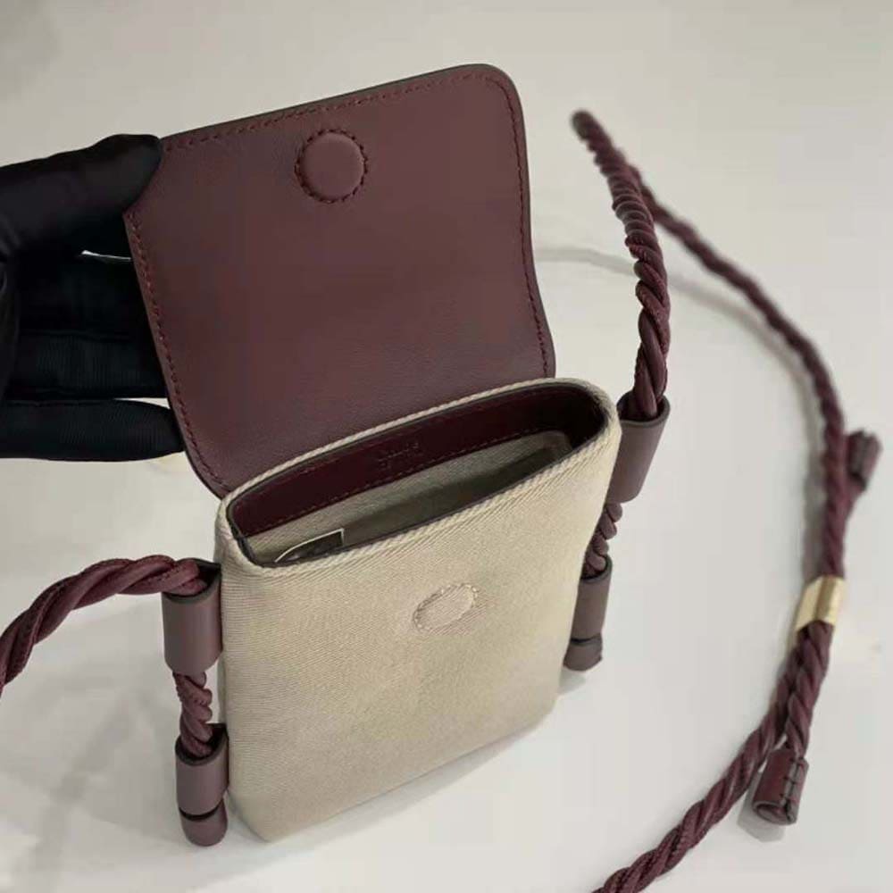 TÚI Chloe Women key Phone Pouch in Shiny Calfskin Leather