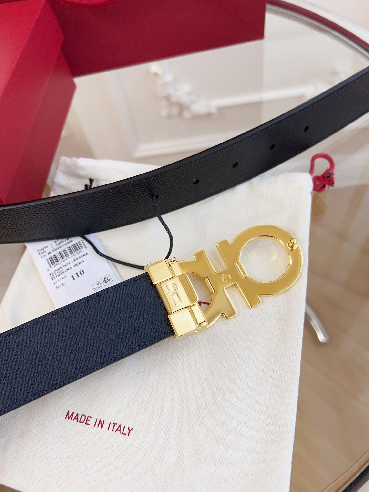 DÂY LƯNG Salvatore Ferragamo Adjustable Gancini Belt Khóa vàng