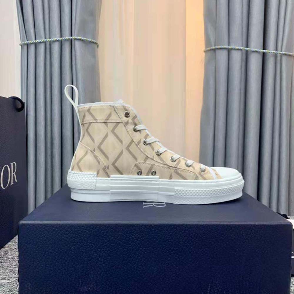 GIÀY DIOR Unisex B23 High-Top Sneaker Dior Gray CD Diamond Canvas