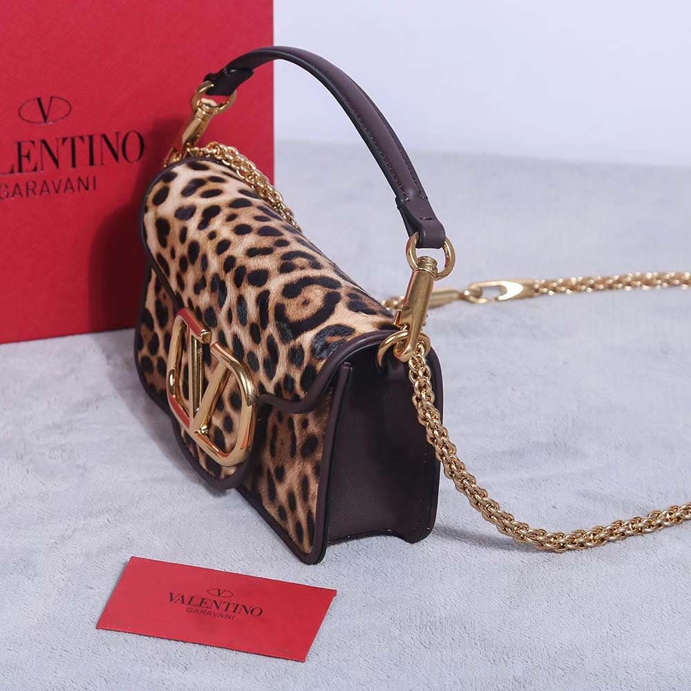 TÚI Valentino Locò Shoulder Bag in Pony Effect Animalier Calfskin