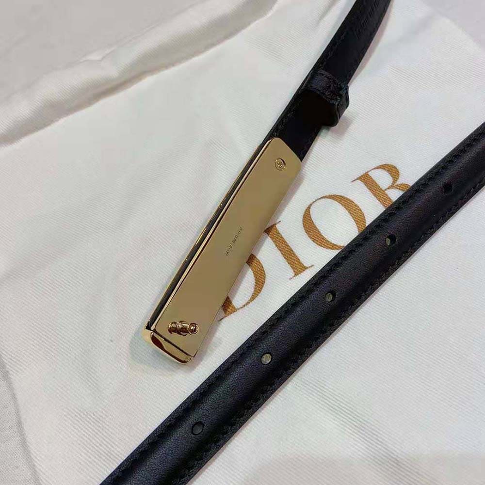 DÂY LƯNG Dior Women Dior-id Belt Black Smooth Calfskin 15 MM