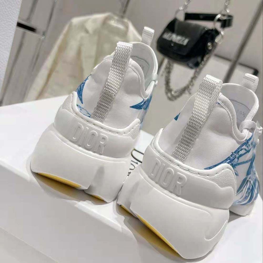 GIÀY Dior Women D-Connect Sneaker Blue Multicolor Technical Fabric with Rêve D’Infini Print