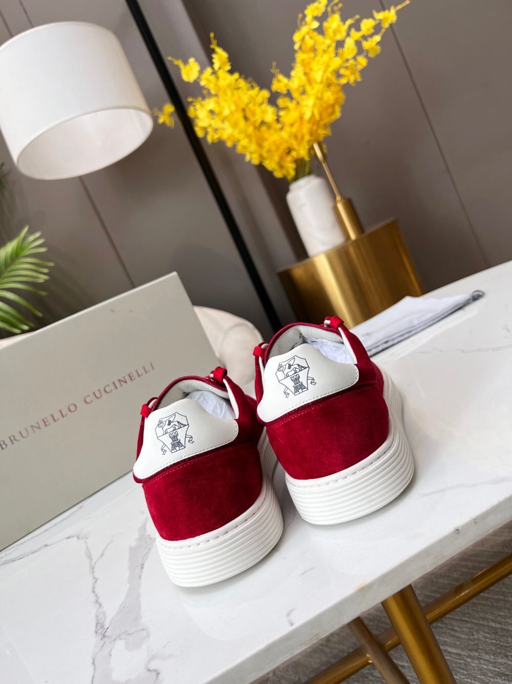 GIÀY BRUNELLO CUCINELLI Suede Red Sneaker shoes