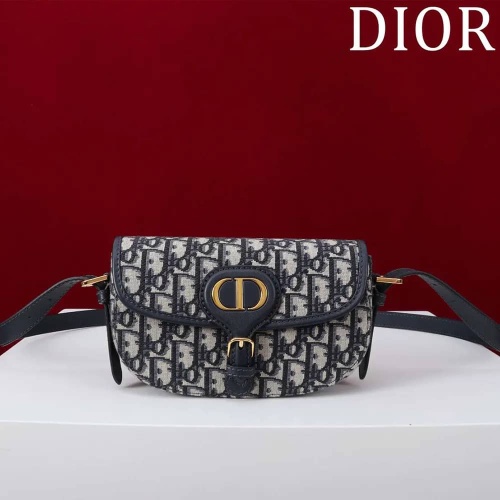 TÚI Dior Women Bobby East-West màu xanh Dior Oblique Jacquard cỡ nhỏ