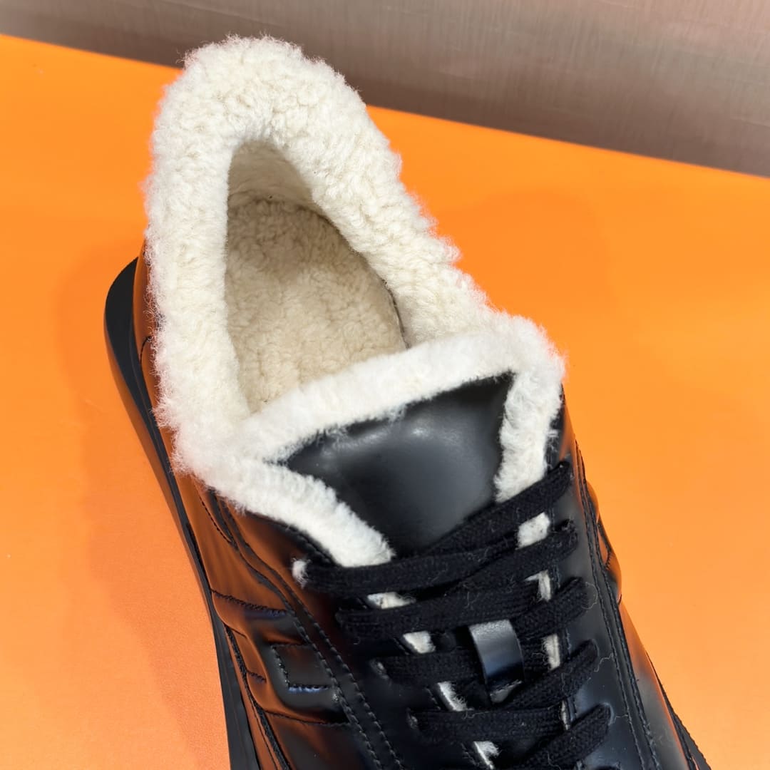 GIÀY HERMES SNEAKER LOW SPORTS CAFLSIN FUR BLACK